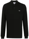 Lacoste Black Piqué Polo Shirt In Black