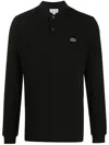Lacoste Black Piqué Polo Shirt In Black