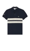 Lacoste Classic Fit Mesh Insert Polo In Blue