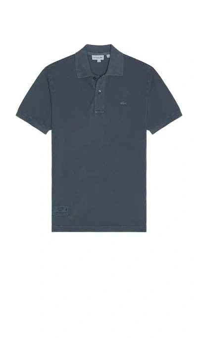 Lacoste Classic Fit Washed Effect Polo Shirt In Blue