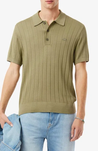 Lacoste Classic Fit Rib Polo In Green