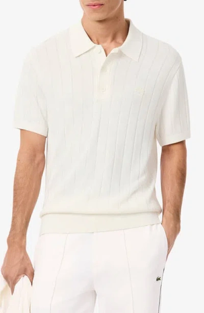 Lacoste Classic Fit Rib Polo In White
