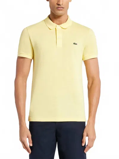 Lacoste Classic Fit Short Sleeve Pique Polo Shirt In Light Yellow