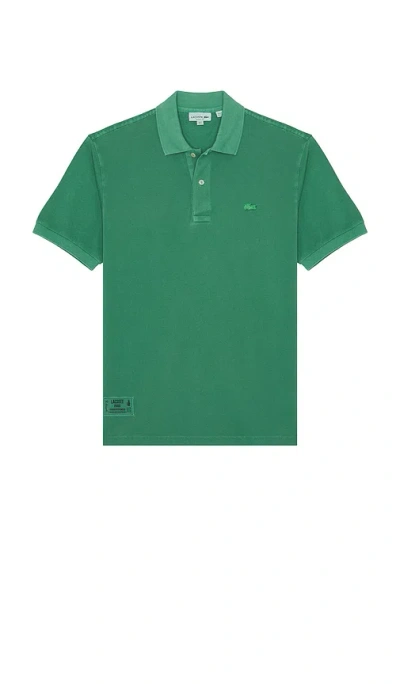 Lacoste Classic Fit Washed Effect Polo Shirt In Green