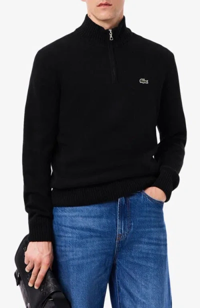 LACOSTE LACOSTE CLASSIC FIT WOOL QUARTER ZIP SWEATER