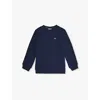 Lacoste Navy Blue Classic Log-patch Long Sleeve Cotton-jersey Sweatshirt 4-16 Y In Navy Blue