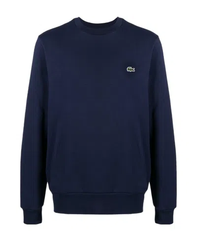 Lacoste Classic Logo-patch Cotton Sweatshirt In Black