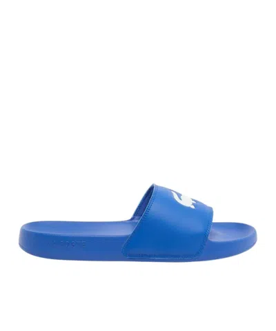 Lacoste Classic Logo Slippers In Blue