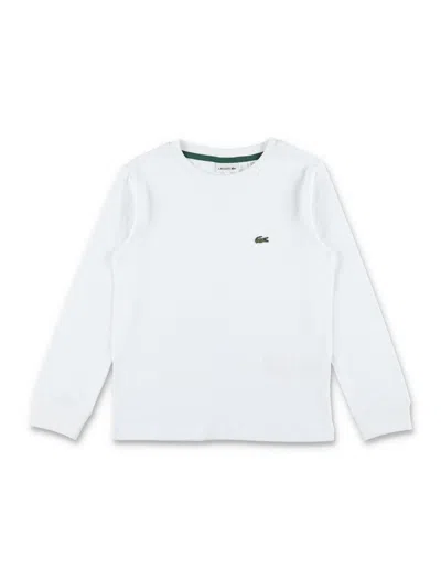 Lacoste Classic Long-sleeve T-shirt For Boys In Organic Cotton In White