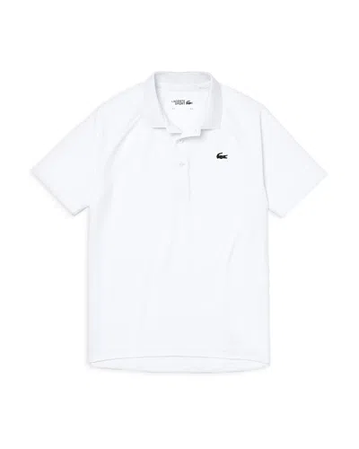 Lacoste Short Sleeve Pima Jersey Interlock Regular Fit Polo Shirt In White