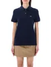 Lacoste Cotton Pique Polo In Marine