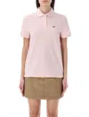 Lacoste Cotton Polo Shirt With Polo Collar In Pink