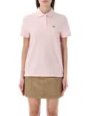 Lacoste Cotton Polo Shirt With Polo Collar In Pink