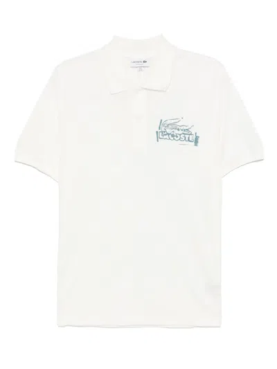Lacoste Classic Printed Polo Shirt In White