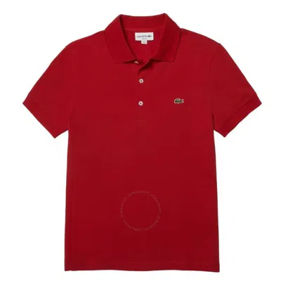 Lacoste Classic Slim Fit Cotton Pique Polo Shirt In Red
