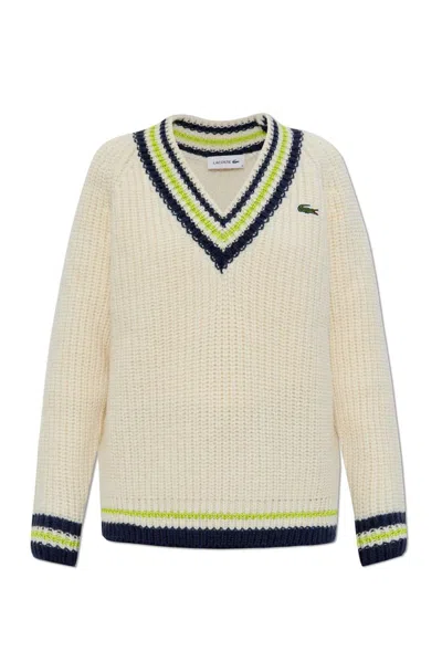 Lacoste Wool Sweater In Beige