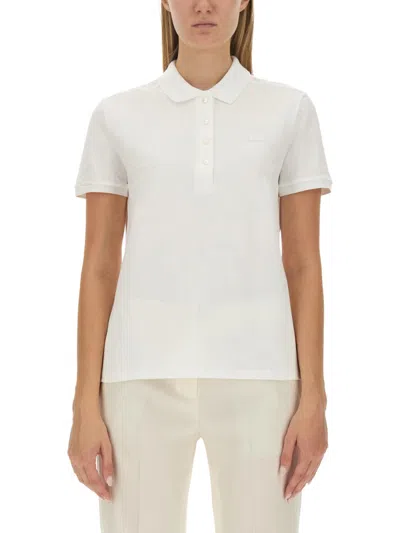 Lacoste Slim Fit White Polo In Multi