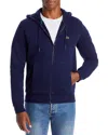 Lacoste Classic Zip Front Hoodie In Navy Blue