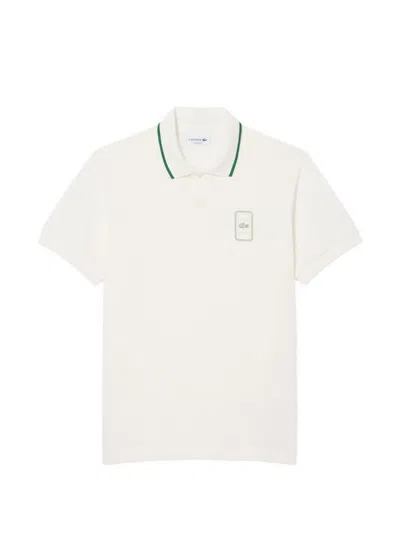 Lacoste Classic-fit Printed Piqué Polo In White