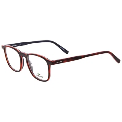 Lacoste Clear Demo Rectangular Unisex Eyeglasses L2845 214 50 In Brown