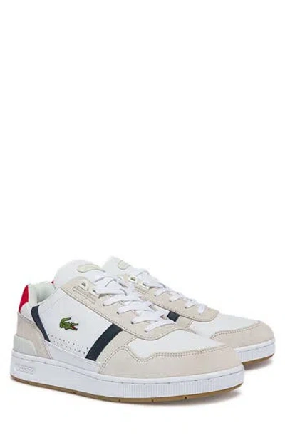 Lacoste Clip Sneaker In White/navy/red
