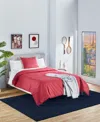 Lacoste Percale 2 Piece Duvet Cover Set, Twin In Chili Pepper