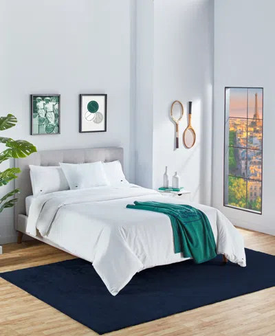 Lacoste Percale 2 Piece Duvet Cover Set, Twin In White