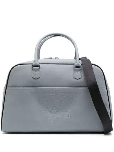 Lacoste Club 1930 Laptop Pocket Weekend Bag In Blue