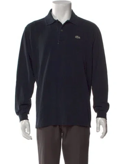Pre-owned Lacoste Collar Long Sleeve Polo Shirt In Blue
