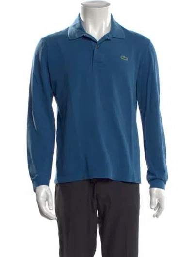 Pre-owned Lacoste Collar Long Sleeve Polo Shirt In Blue