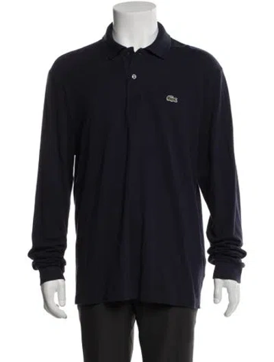 Pre-owned Lacoste Collar Long Sleeve Polo Shirt In Blue