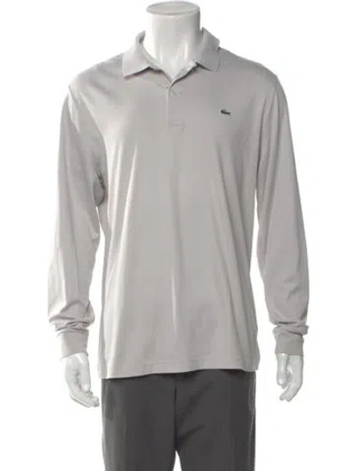 Pre-owned Lacoste Collar Long Sleeve Polo Shirt In Gray
