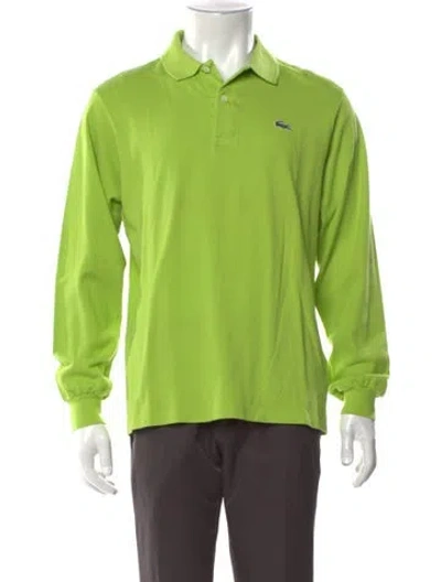 Pre-owned Lacoste Collar Long Sleeve Polo Shirt In Green