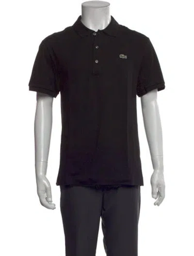 Pre-owned Lacoste Collar Short Sleeve Polo Shirt In Black