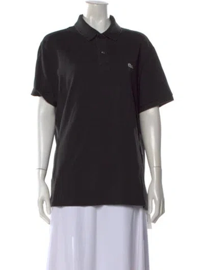 Pre-owned Lacoste Collar Short Sleeve Polo Shirt In Black