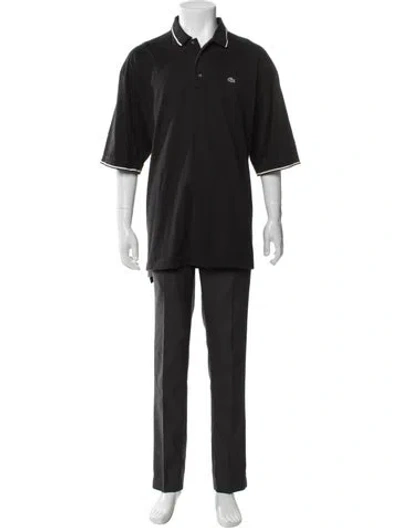 Pre-owned Lacoste Collar Short Sleeve Polo Shirt In Black
