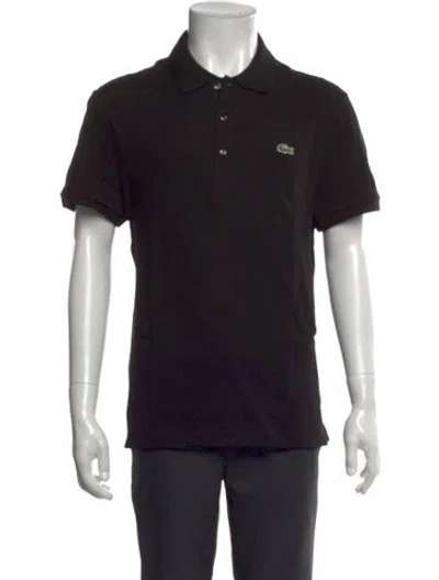 Pre-owned Lacoste Collar Short Sleeve Polo Shirt In Black