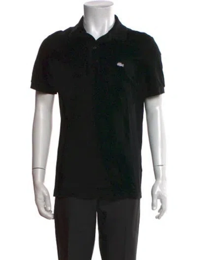 Pre-owned Lacoste Collar Short Sleeve Polo Shirt In Black