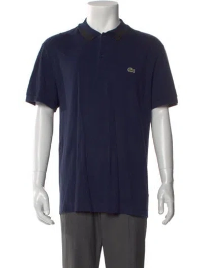 Pre-owned Lacoste Collar Short Sleeve Polo Shirt In Blue
