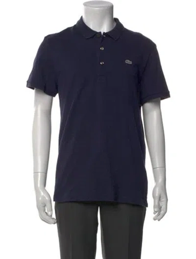 Pre-owned Lacoste Collar Short Sleeve Polo Shirt In Blue