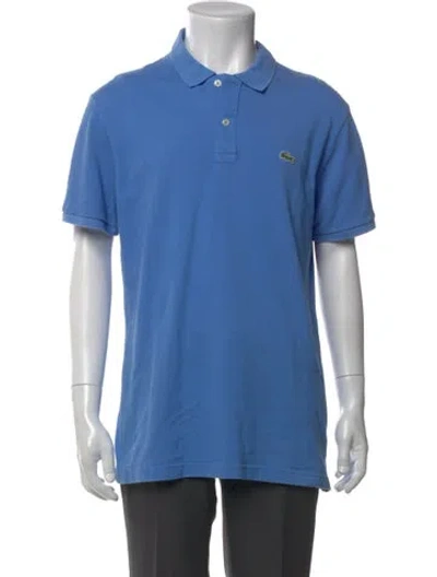 Pre-owned Lacoste Collar Short Sleeve Polo Shirt In Blue