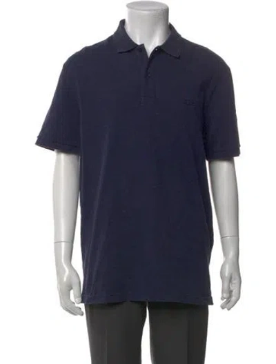 Pre-owned Lacoste Collar Short Sleeve Polo Shirt In Blue