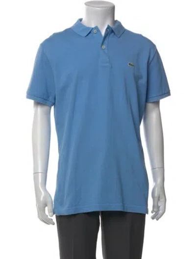 Pre-owned Lacoste Collar Short Sleeve Polo Shirt In Blue