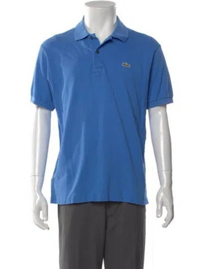 Pre-owned Lacoste Collar Short Sleeve Polo Shirt In Blue