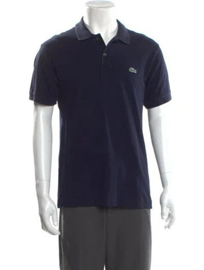 Pre-owned Lacoste Collar Short Sleeve Polo Shirt In Blue