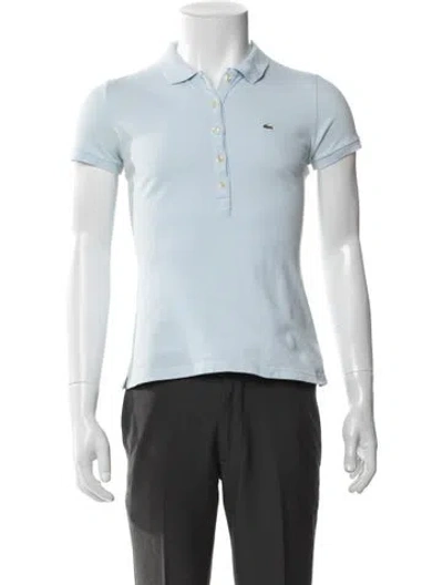 Pre-owned Lacoste Collar Short Sleeve Polo Shirt In Blue