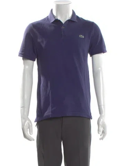 Pre-owned Lacoste Collar Short Sleeve Polo Shirt In Blue