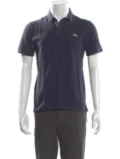 Pre-owned Lacoste Collar Short Sleeve Polo Shirt In Blue