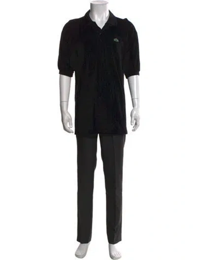 Pre-owned Lacoste Collar Short Sleeve Polo Shirt In Blue