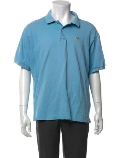 Pre-owned Lacoste Collar Short Sleeve Polo Shirt In Blue